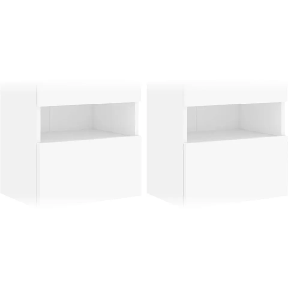 vidaXL Tv-wandmeubels met LED-verlichting 2 st 40x30x40 cm wit