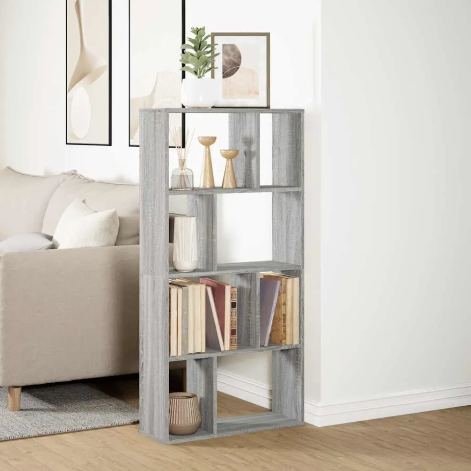 vidaXL Boekenkast 60x20x120,5 cm bewerkt hout grijs sonoma eikenkleurig, foto 4