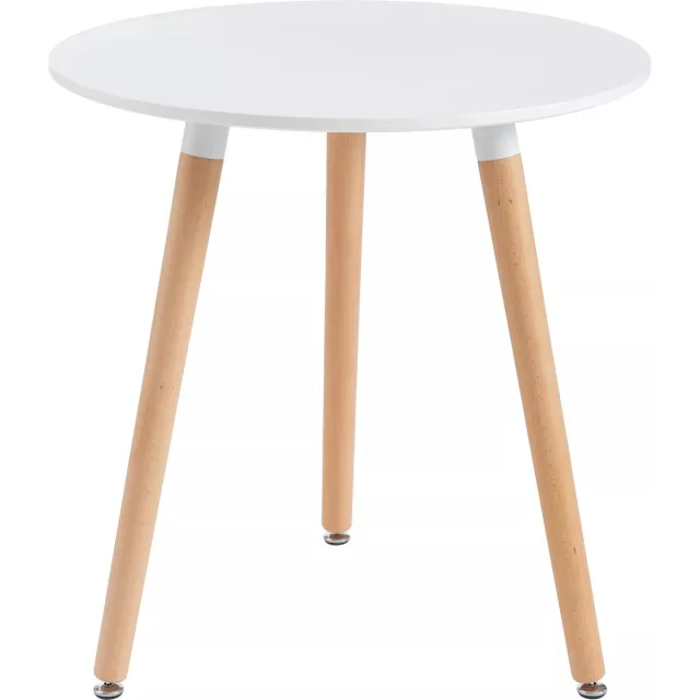 Vente-unique Eettafel met 2 personen in MDF en beukenhout - Wit - ROLENA