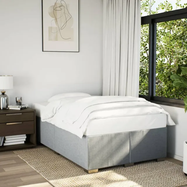 vidaXL Bedframe zonder matras 120x190 cm stof taupe