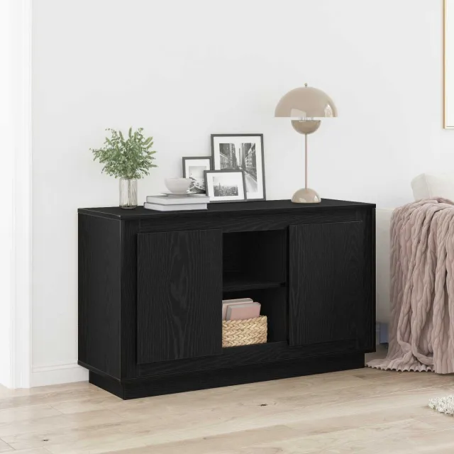 vidaXL Dressoir Zwart Eiken 102 x 35 x 60 cm Bewerkt hout, foto 2