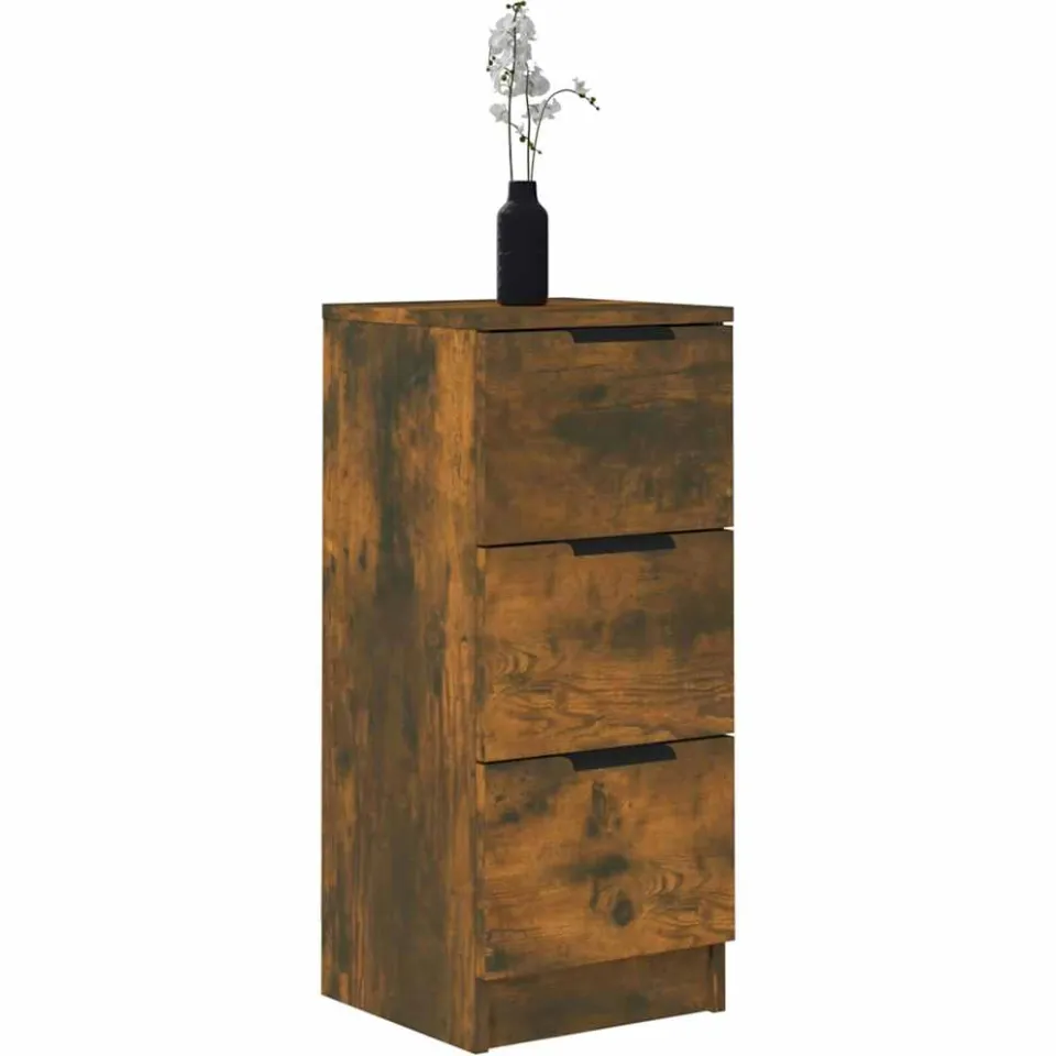vidaXL Dressoirs 2 st 30x30x70 cm bewerkt hout gerookt eikenkleurig Bruin