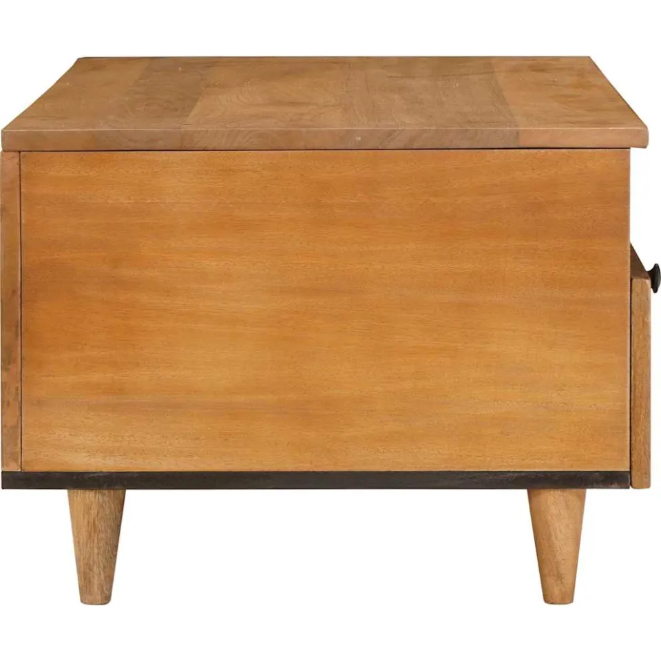 vidaXL Salontafel Licht Bruin 80 x 54 x 40 cm Massief Mango Hout, foto 4