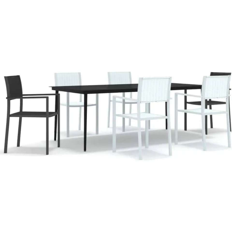 vidaXL 7-delige Tuinset zwart en wit, foto 3