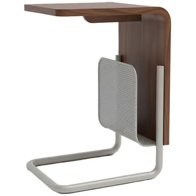 MySons laptoptafel Saba met tijdschriftenhouder - mangohout walnoot - Japandi - 40x35x58 cm
