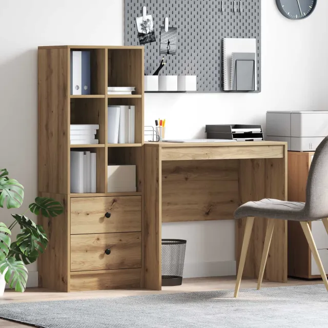 vidaXL Bureau Artisan Eiken 125,5 x 50 x 127 cm 2 st