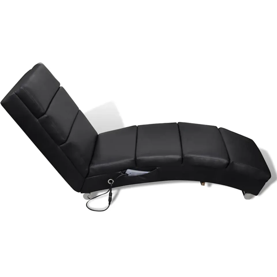 vidaXL Massagelounger kunstleer zwart, foto 3