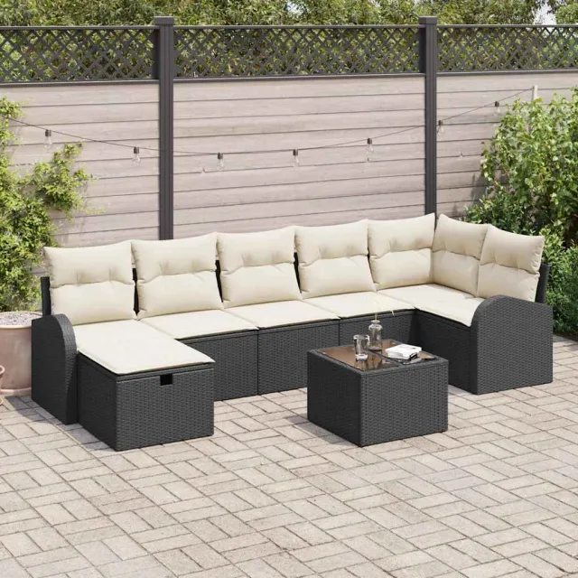 vidaXL Tuin Sofa Set 8 st Zwart poly rattan, foto 2