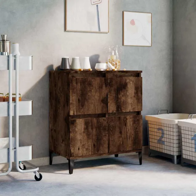 vidaXL Dressoir 60x35x70 cm bewerkt hout gerookt eikenkleurig Bruin