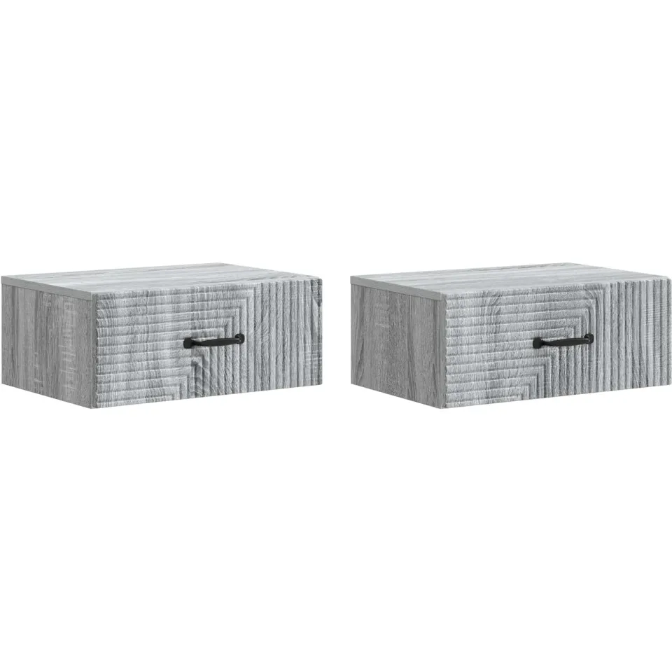 vidaXL Wandbeugel Bedkast 2 st Grijs sonoma 49 x 34,5 x 20 cm, foto 3