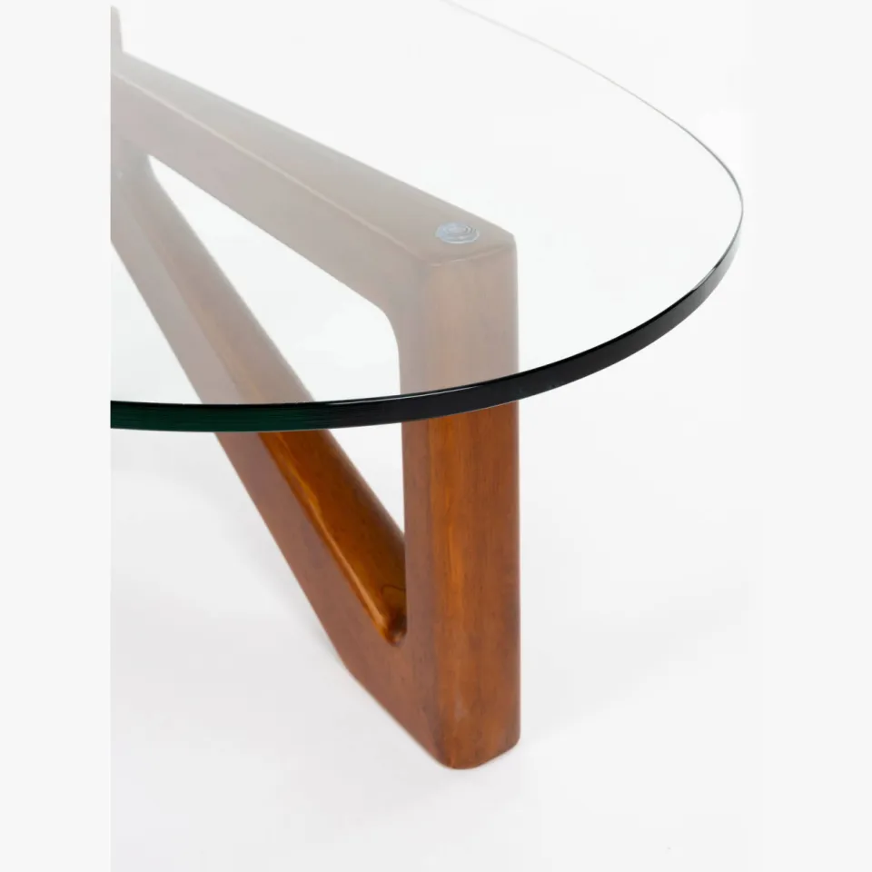 Dutchbone salontafel Norwin Salontafel Hout/ Glas (90x126 cm) Naturel, foto 4