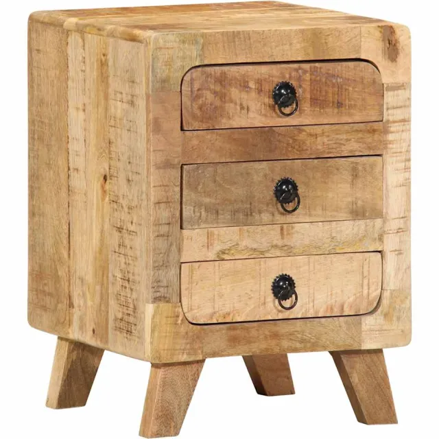 vidaXL Nachtkastje 37x32x50 cm massief ruw mangohout Bruin
