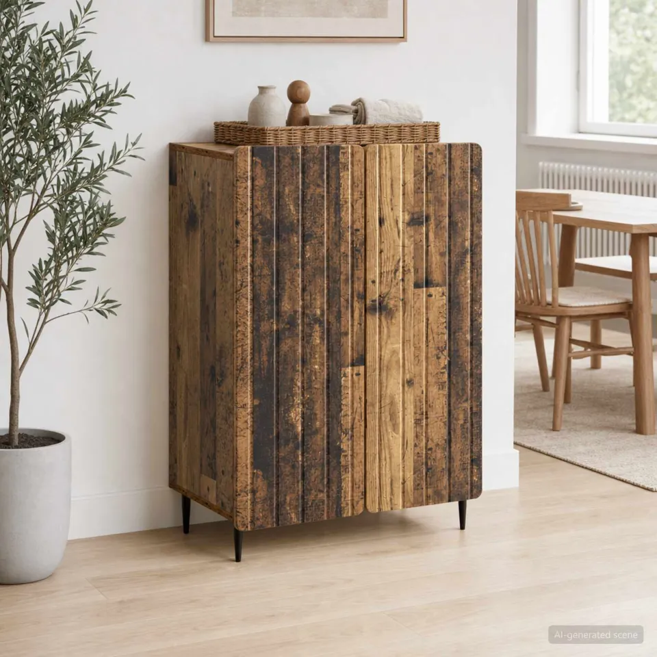 vidaXL Dressoir Oud hout 66 x 34,5 x 92 cm Bewerkt hout bruin, foto 3