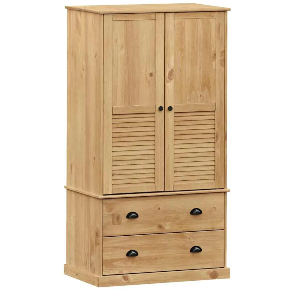 vidaXL Kledingkast VIGO 90x55x170 cm massief grenenhout bruin, foto 3