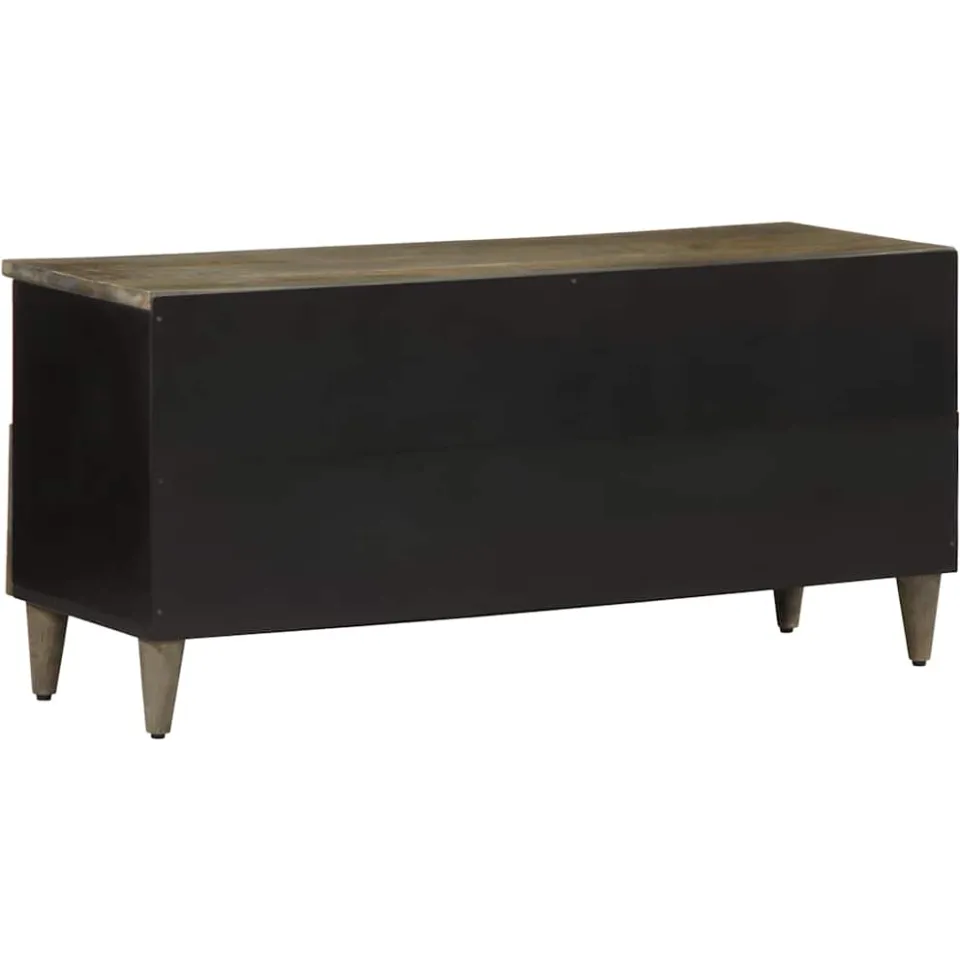vidaXL Tv-meubel 100x33x46 cm massief mangohout zwart, foto 4
