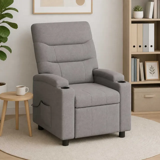 vidaXL Massage-relaxstoel Taupe 75 x 95 x 103 cm Stof