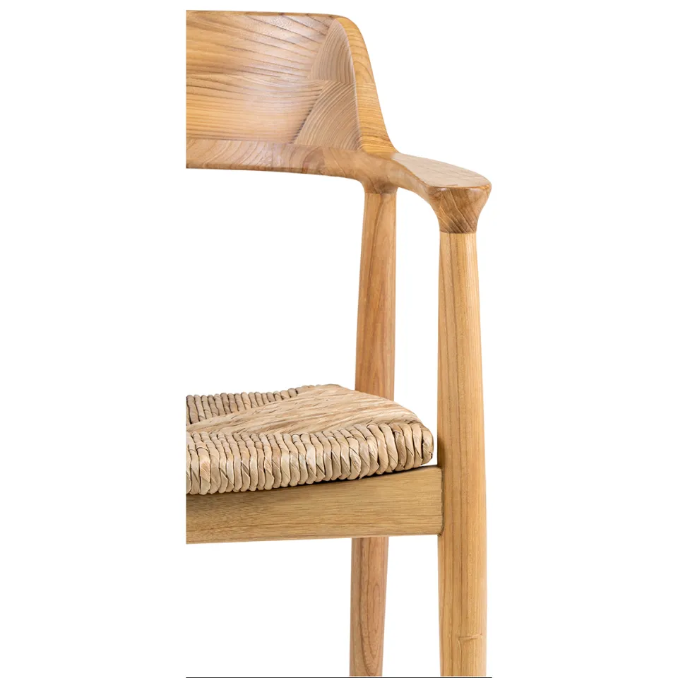 Artichok Yorick houten eetkamerstoel naturel - met rotan zitting, foto 6