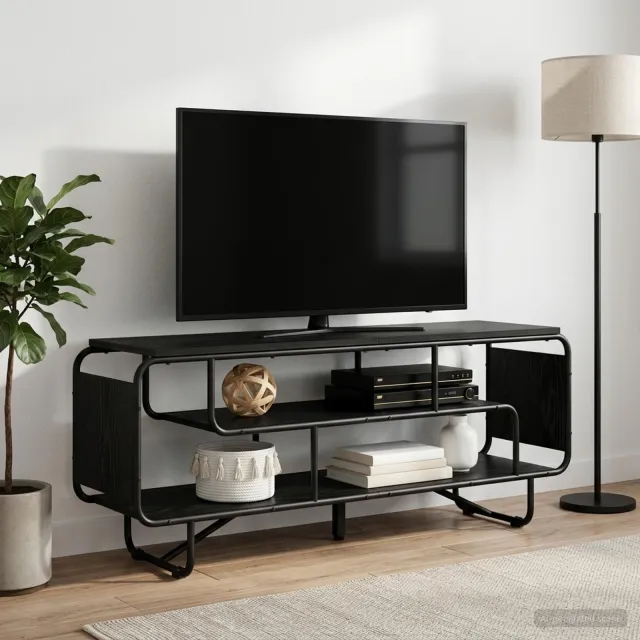 vidaXL TV-standaard 140 x 36 x 45 cm Zwart eiken Bewerkt hout