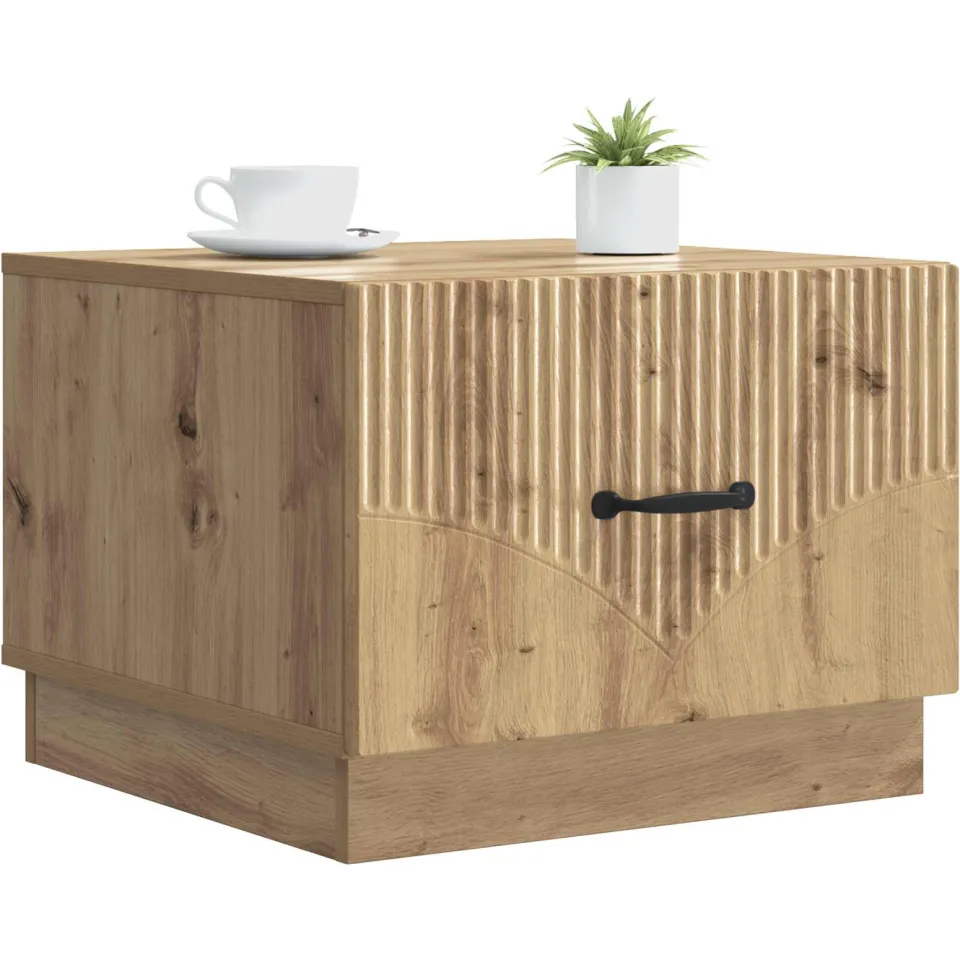vidaXL Salontafel Artisanaal eiken 49 x 50 x 37 cm Bewerkt hout Bruin