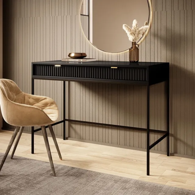MEUBELLA Kaptafel Navil - Zwart - 104 cm