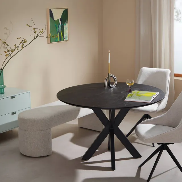 NOUS Living eetkamertafel (120 cm) Jorah zwart, foto 2