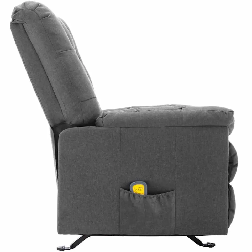 vidaXL Massagestoel verstelbaar stof lichtgrijs grijs, foto 4
