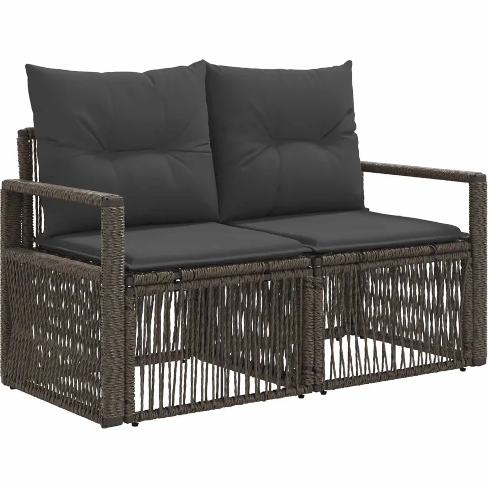 vidaXL Tuinbankenset 12 st Grijs poly rattan
