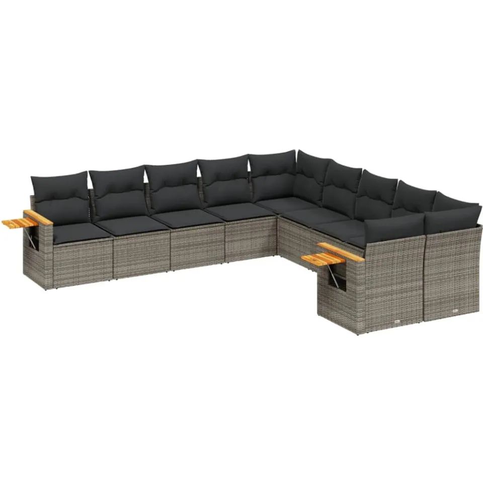 vidaXL Patio Sofa Set 10-zits Grey, foto 3