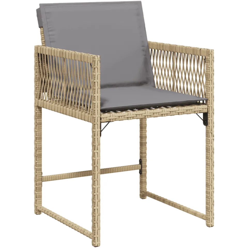 vidaXL 11-delige Tuinset met kussens poly rattan gemengd beige