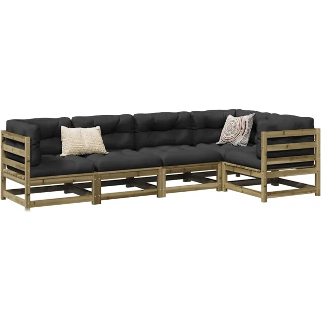 vidaXL 5-delige Loungeset geïmpregneerd grenenhout bruin, foto 2