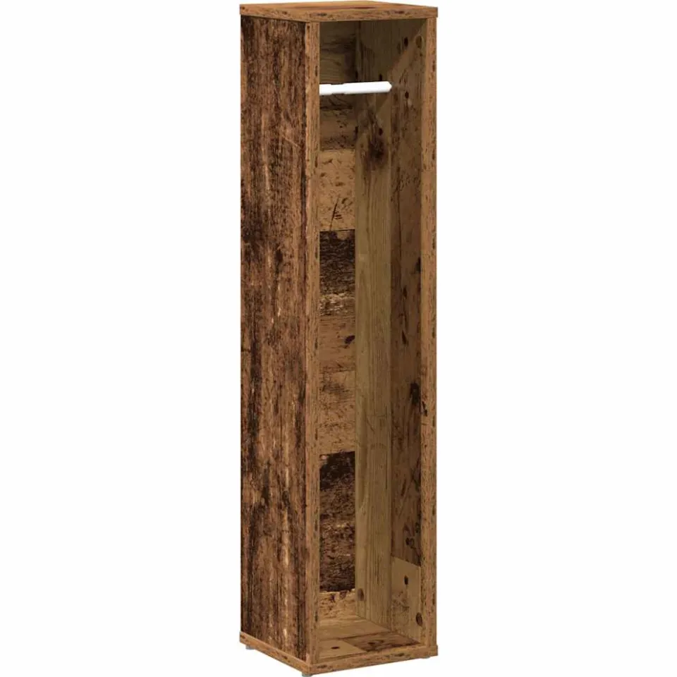 vidaXL Badkamerkast met rolhouder oud hout 20,5x20x90 cm Bruin