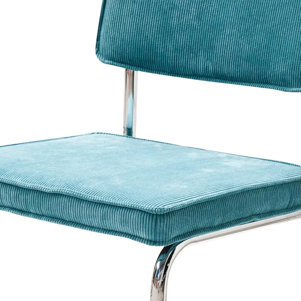 Lisomme Anne ribstof eetkamerstoel turquoise, foto 4