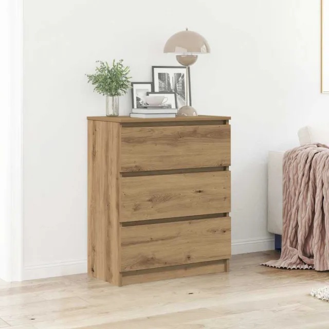 vidaXL Dressoir 60x35x76 cm bewerkt hout artisanaal eikenkleur Bruin