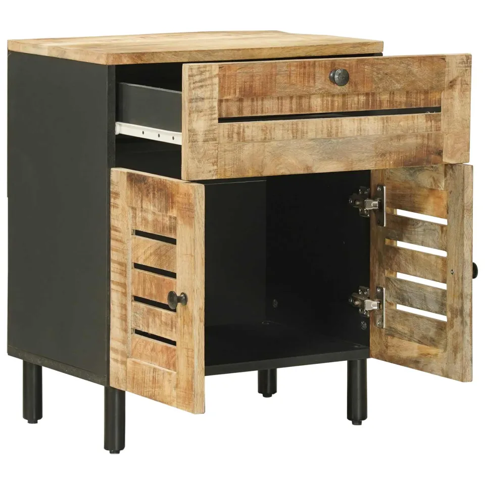 vidaXL Nachtkastje Naturel 50 x 33 x 60 cm Massief Mango Hout Bruin