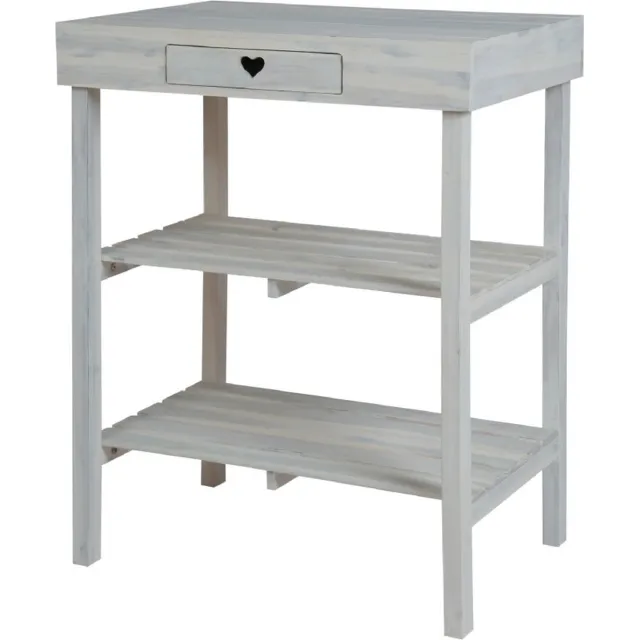 Kebo Oppottafel met lade - Acaciahout - 50x70x90 - Wit