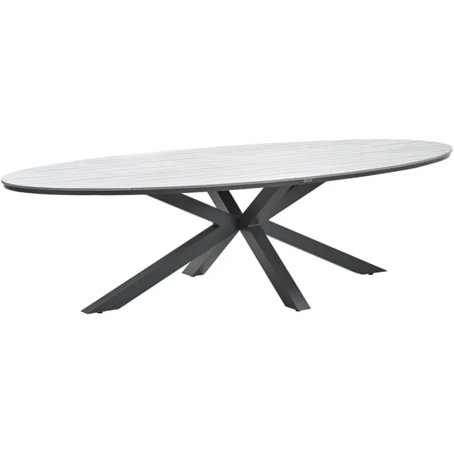 Garden Impressions Edison tuintafel - ovaal - 280 cm - grey teak Vironwood