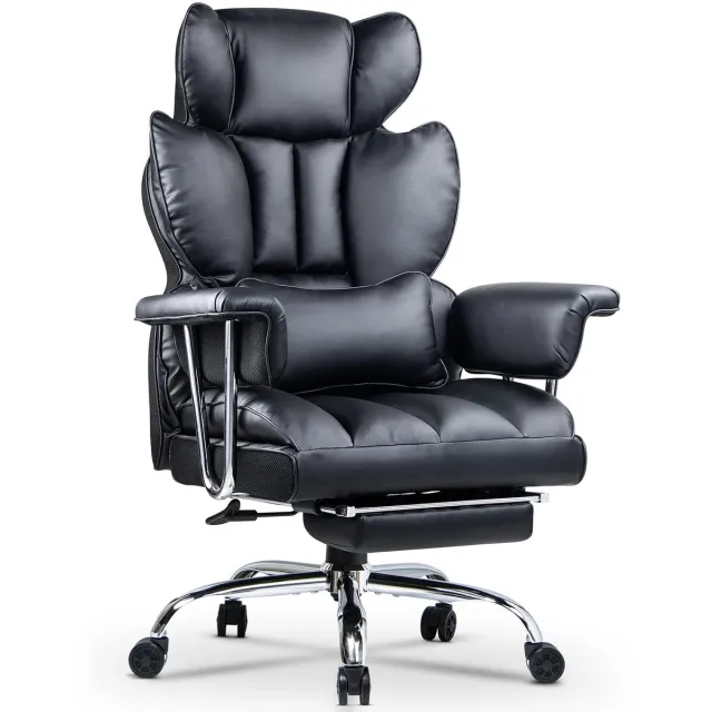 PRIMO HOME Prime Home Gaming stoel - Bureaustoel - Bureaustoelen voor volwassenen - Computerstoel - Ergonomische directiestoel - Hoge kwaliteit PU - Kantoor - Max. 150kg - Zwart