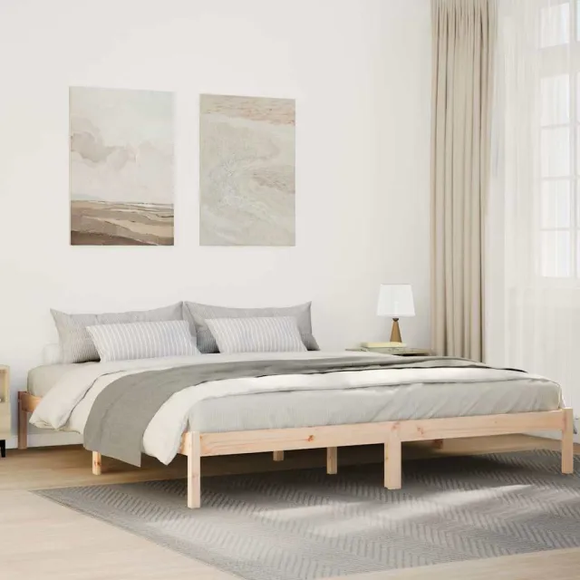 vidaXL Bedframe extra lang zonder matras massief grenenhout 200x210 cm bruin