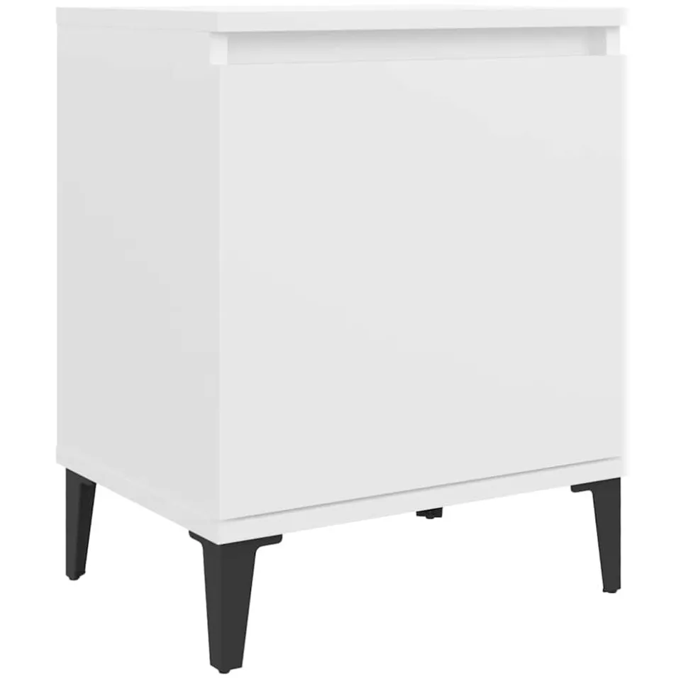 vidaXL Nachtkastje met metalen poten 40x30x50 cm wit
