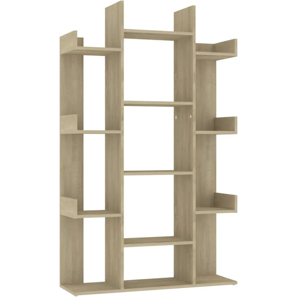 vidaXL Boekenkast 86x25,5x140 cm bewerkt hout sonoma eikenkleurig, foto 3