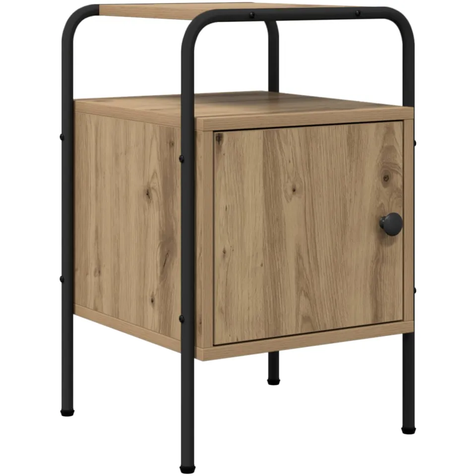 vidaXL Nachtkastje Artisanaal eiken 35 x 36.5 x 56 cm Bewerkt hout, foto 3