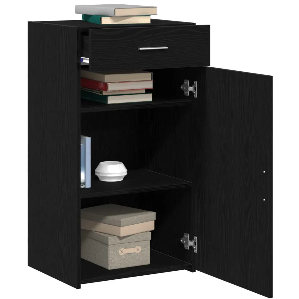 vidaXL Dressoir Zwart Eiken 50 x 42,5 x 93 cm