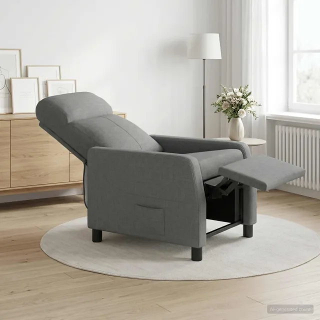 vidaXL Relaxfauteuil Donkergrijs Stof