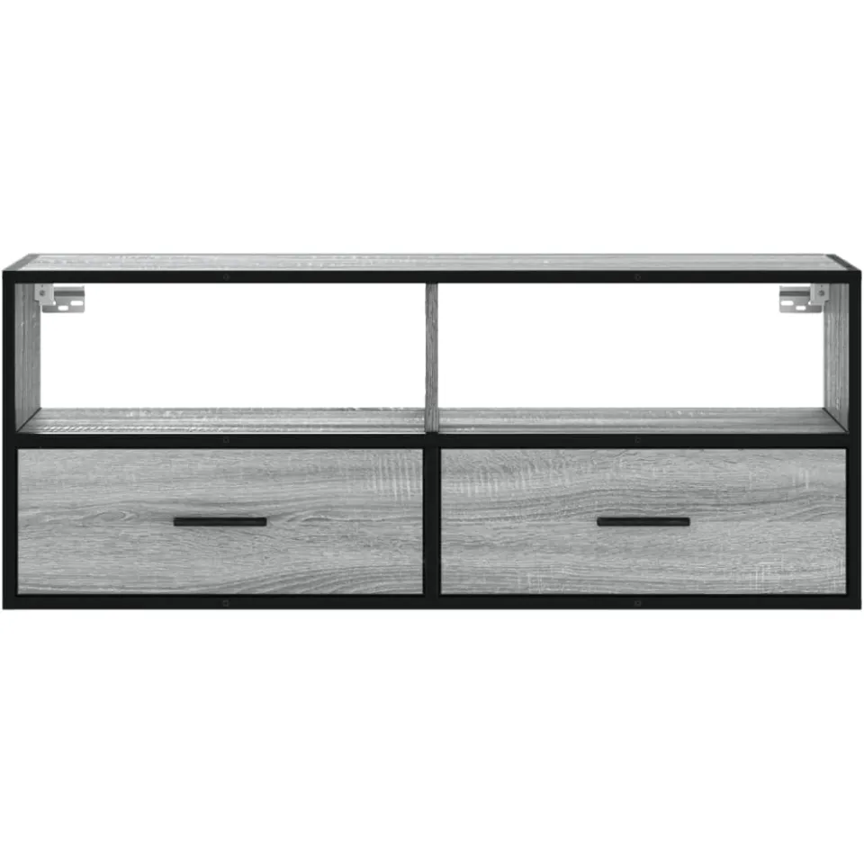vidaXL Tv-meubel 100x31x39,5 cm bewerkt hout metaal grijs sonoma eiken, foto 4
