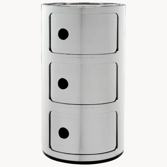 Kartell Design container Componibili, 3 modules, H 59 cm Zilverkleurig