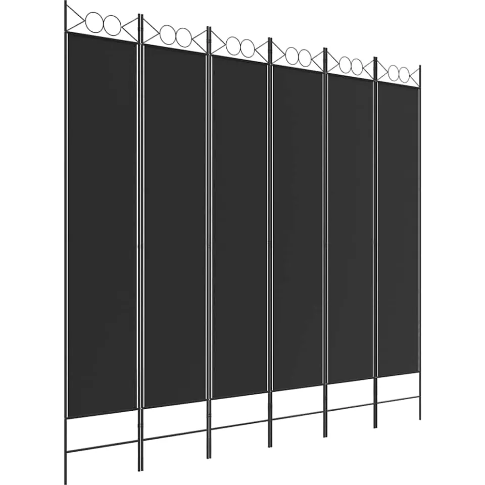 vidaXL Kamerscherm met 6 panelen 240x220 cm stof zwart, foto 4