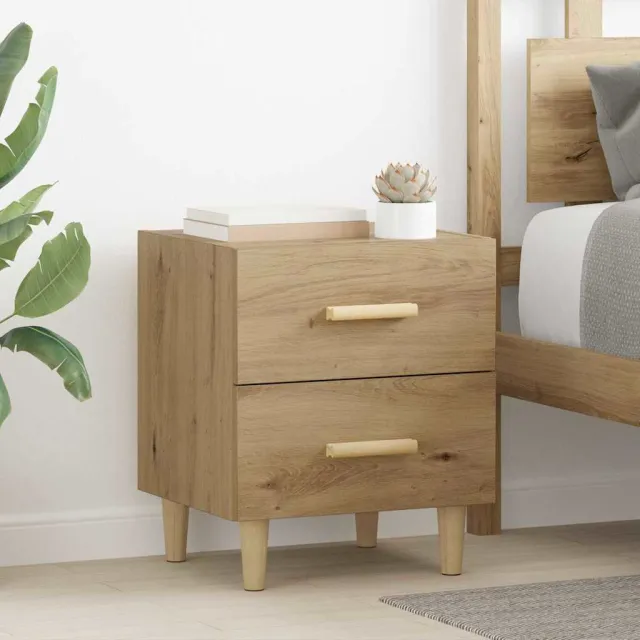 vidaXL Bed kast 2 st Artisan Eiken 40 x 35 x 47.5cm Bewerkt hout, foto 2