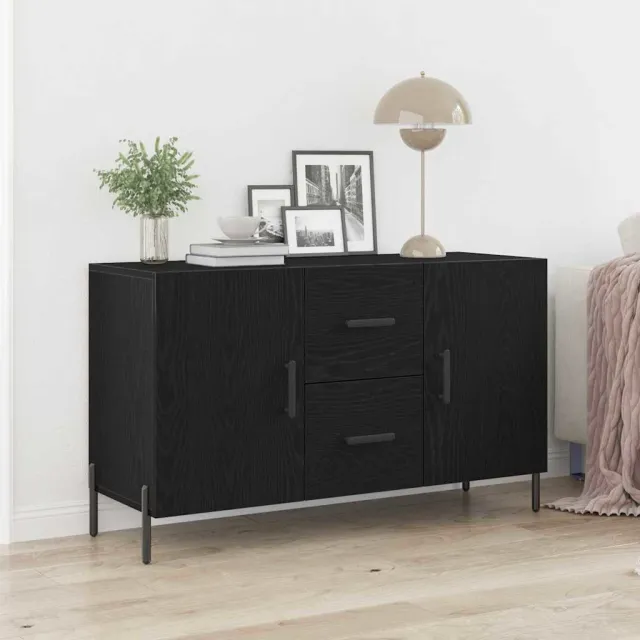vidaXL Dressoir Zwart Eiken 100 x 36 x 60 cm Bewerkt hout