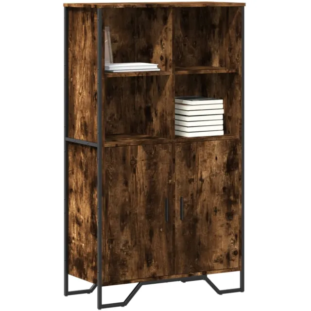 vidaXL Hoge kast 79,5x35,5x137,5 cm bewerkt hout gerookt eikenkleurig Bruin