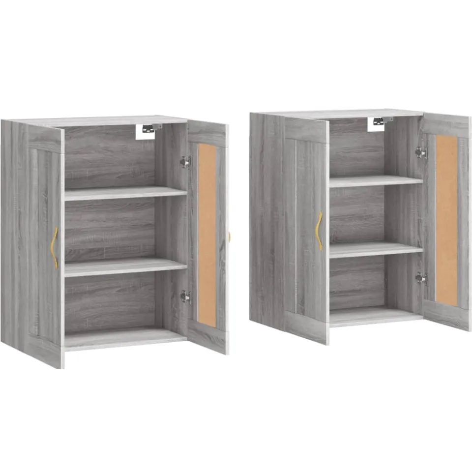 vidaXL Hangkasten 2 st bewerkt hout grijs sonoma eikenkleurig